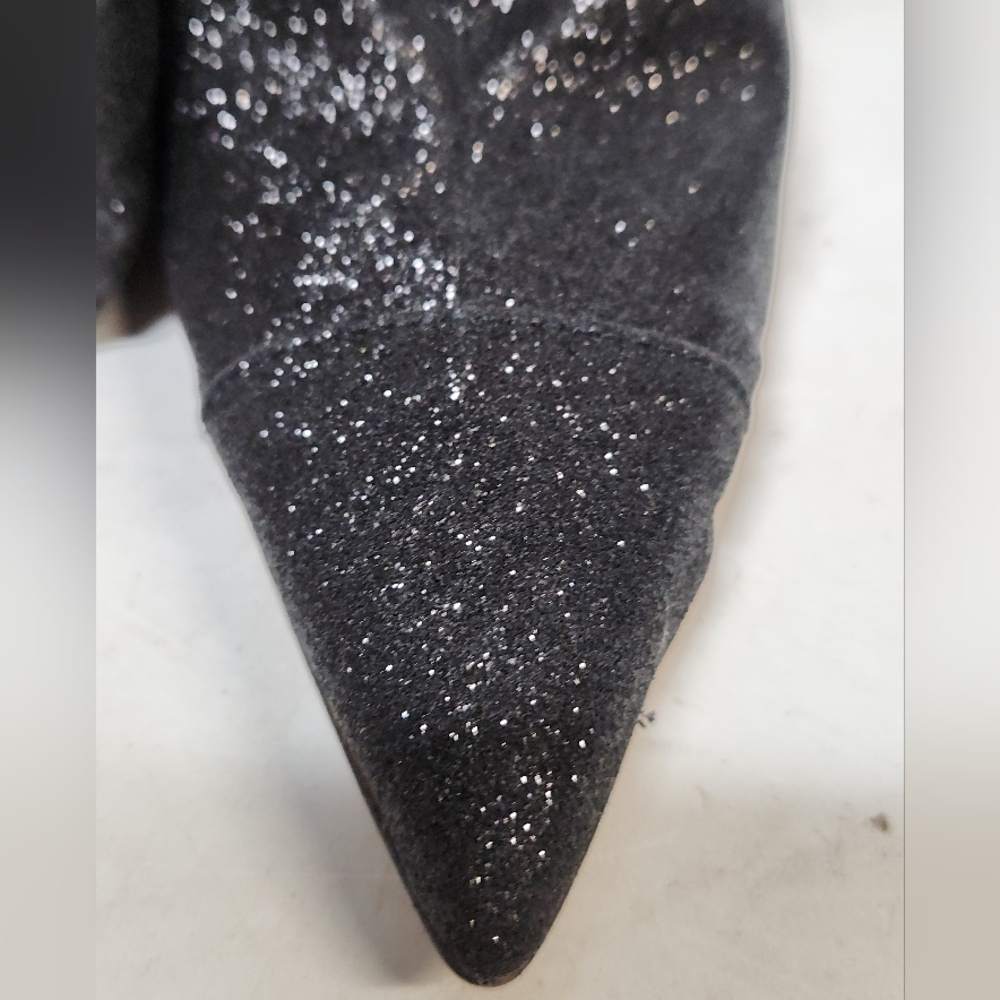 Good American Boots Women Sz 6 Blck Glitter Thigh Kardashian GA173G-X $349 - Picture 11 of 12